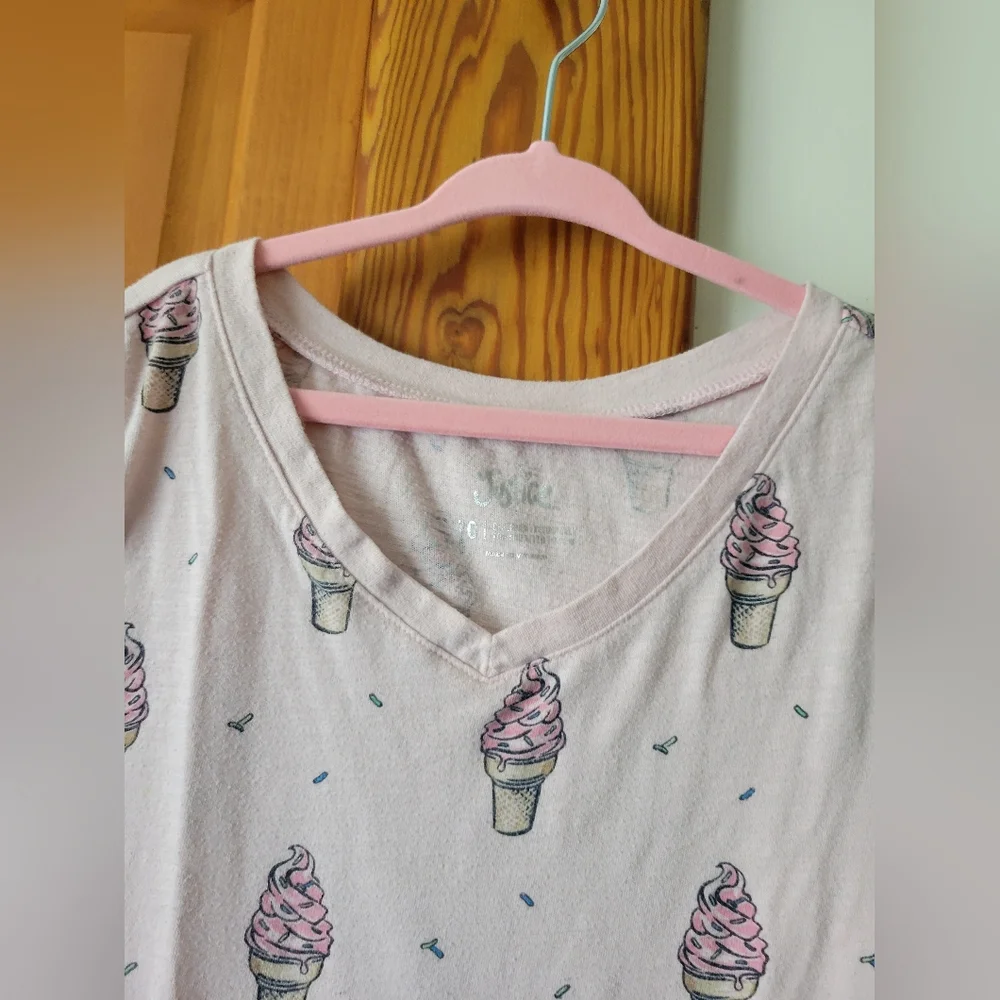Justice Pink Ice Cream And Sprinkles Print Kids Tee 10